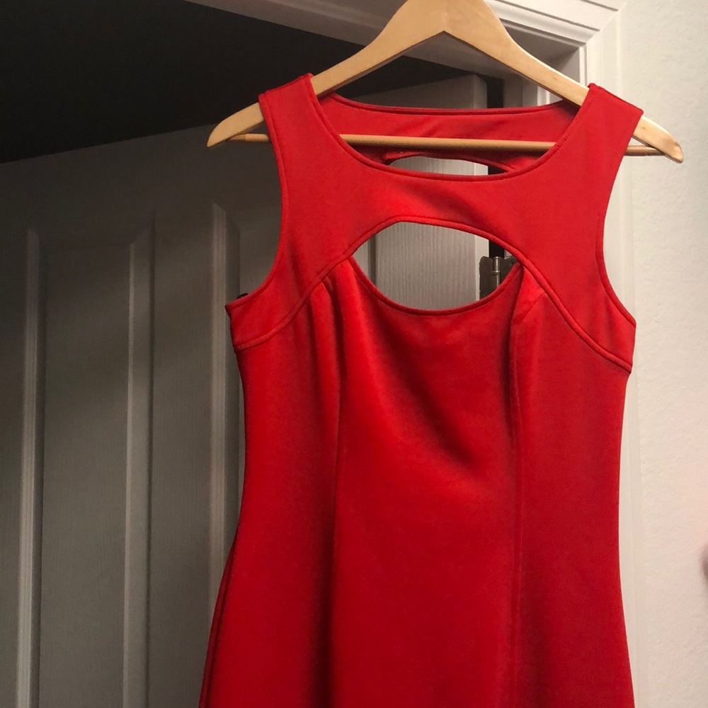 Guess Red Dress with Gold Zipper